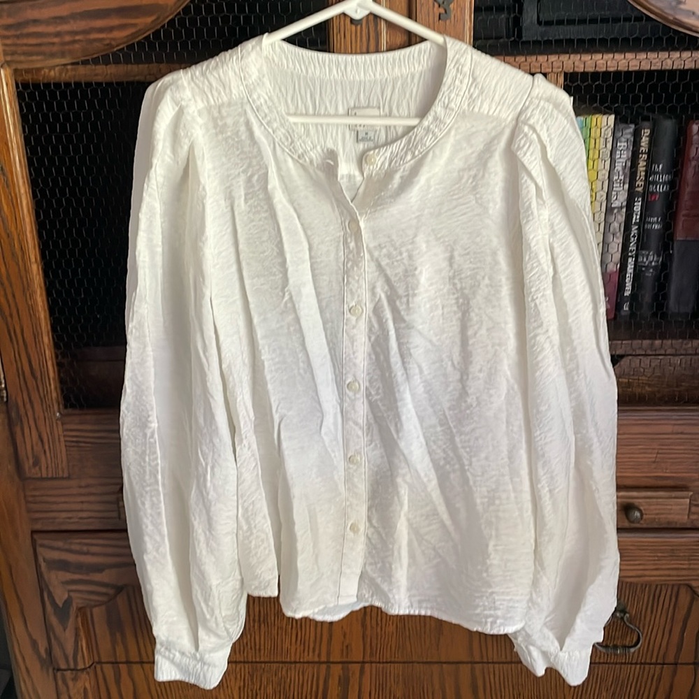 A NEW day button down white long sleeve